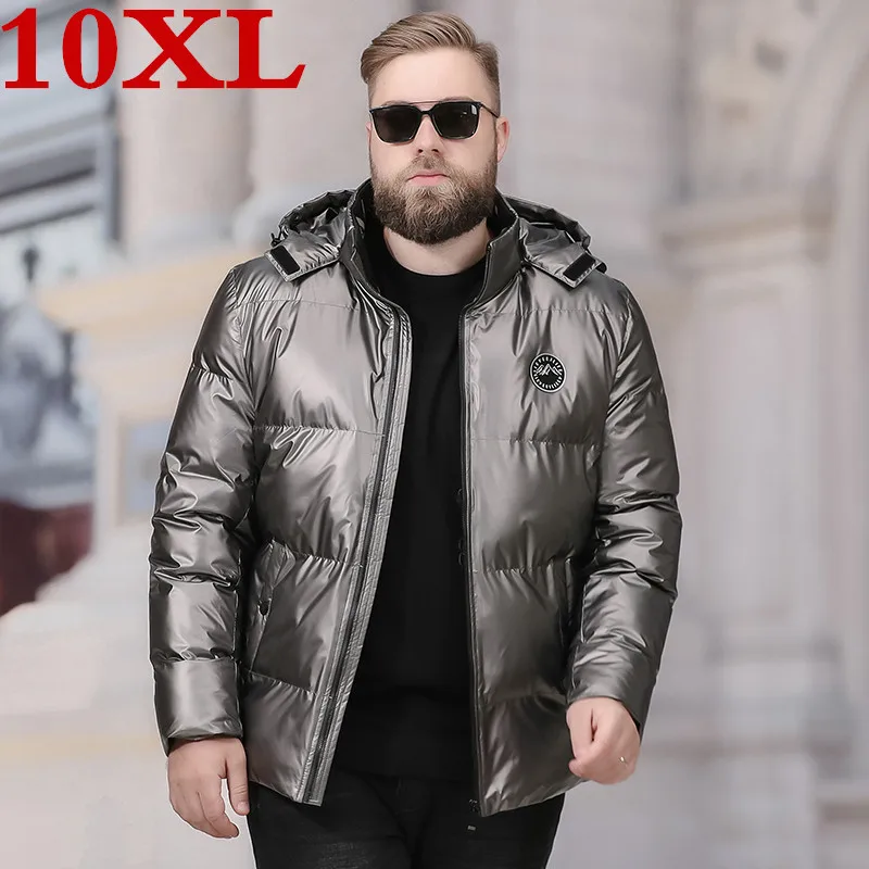 Зеленая теплая зимняя куртка 10XL Мужская брендовая одежда мужское хлопковое