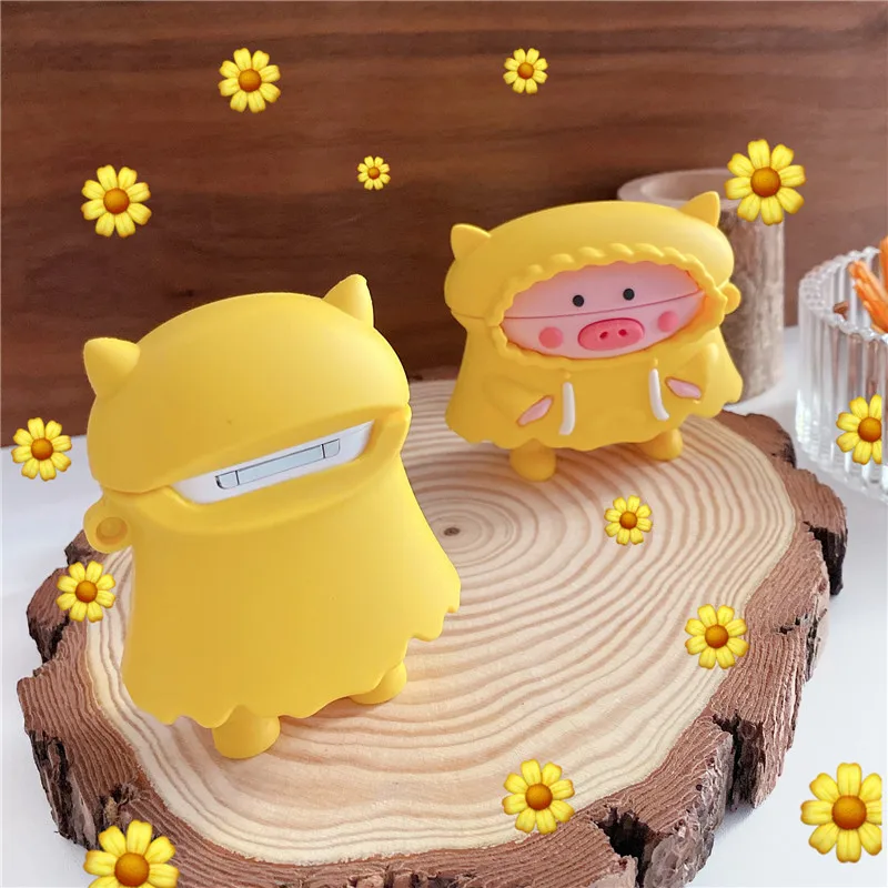 3D мультфильмы так конфет симпатичный плащ Свинья Мягкие наушники чехол для Apple