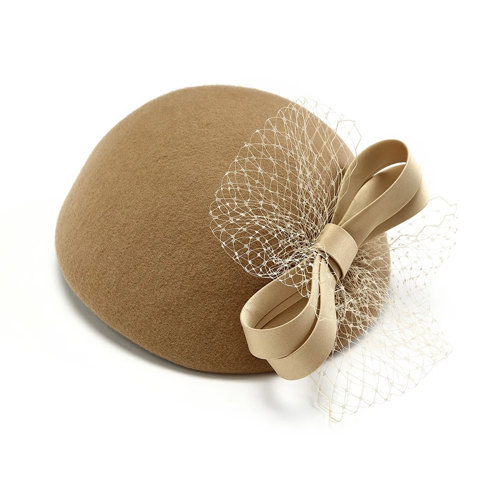 Женские береты шляпки цвета хаки Вуалетка Шерстяная кепка s Женская шляпка с