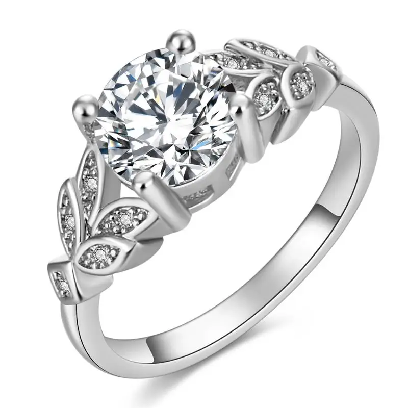 Silver FNIO, модное кольцо с кристаллами и цирконием, обручальное кольцо, набор для женщин, геометрические вечерние кольца, женское ювелирное изделие - Цвет основного камня: Silver