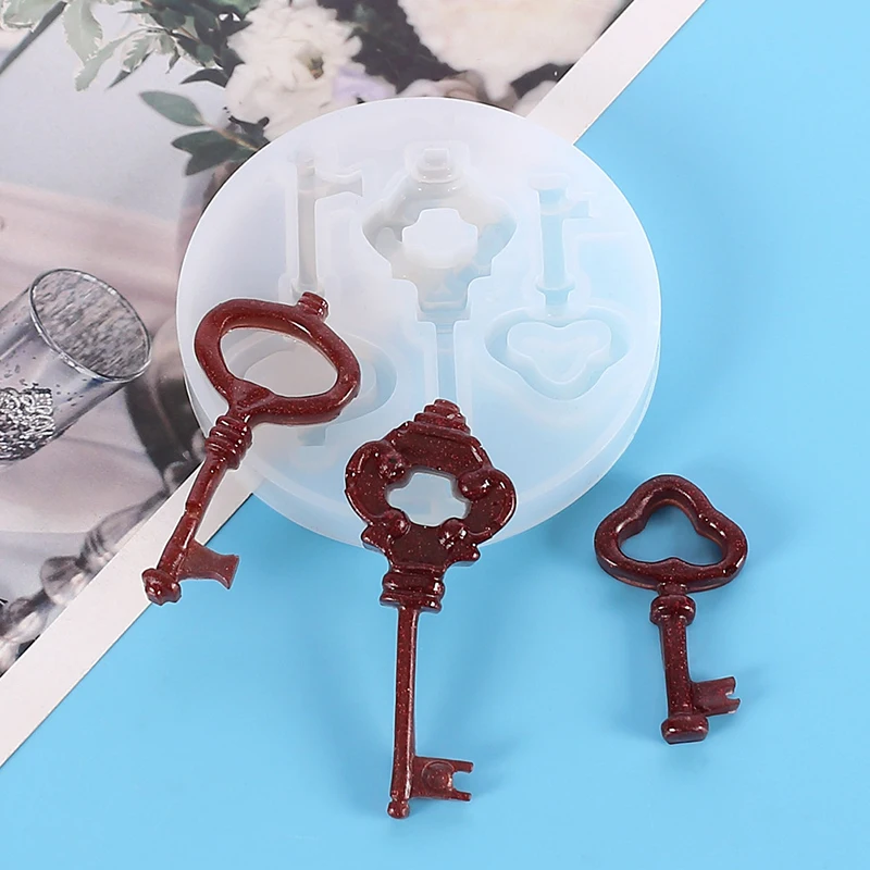 MEETSOFT Винтаж 3 ключа УФ-отверждаемая эпоксидная смола силиконовые формы DIY ручной