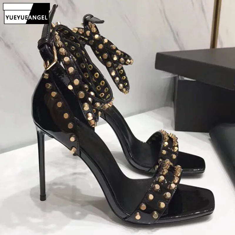 Туфли-лодочки женские из натуральной кожи высокий каблук шпилька ремешок на