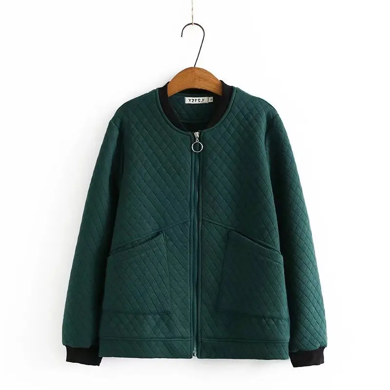 

Quilted Coat Women's Clothes Plus Size Winter 2021 New Fashion Baseball Jacket Long Sleeve Zipper Outwear