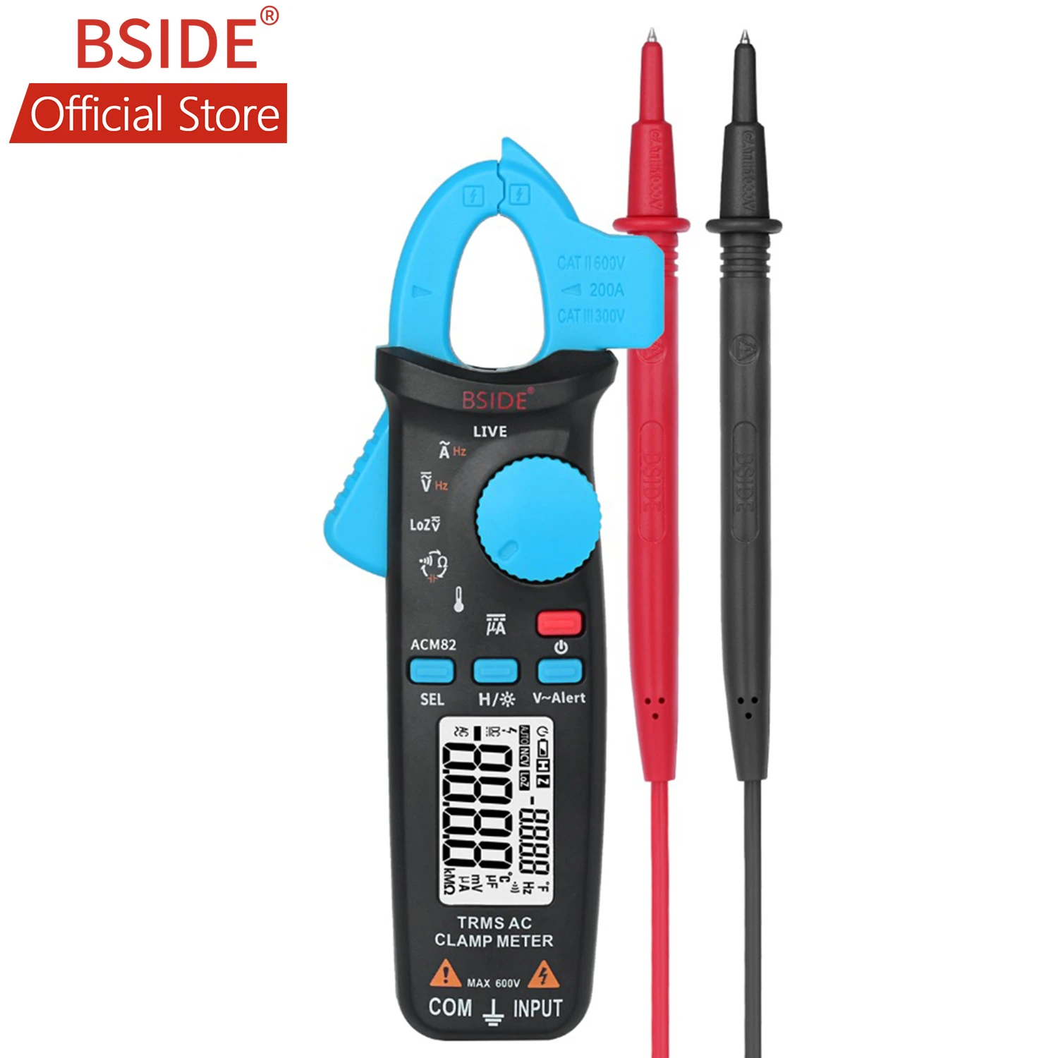 Bside ACM82 цифровой истинный RMS мини-хомут Автоматический диапазон 0 001a тестовый Гц