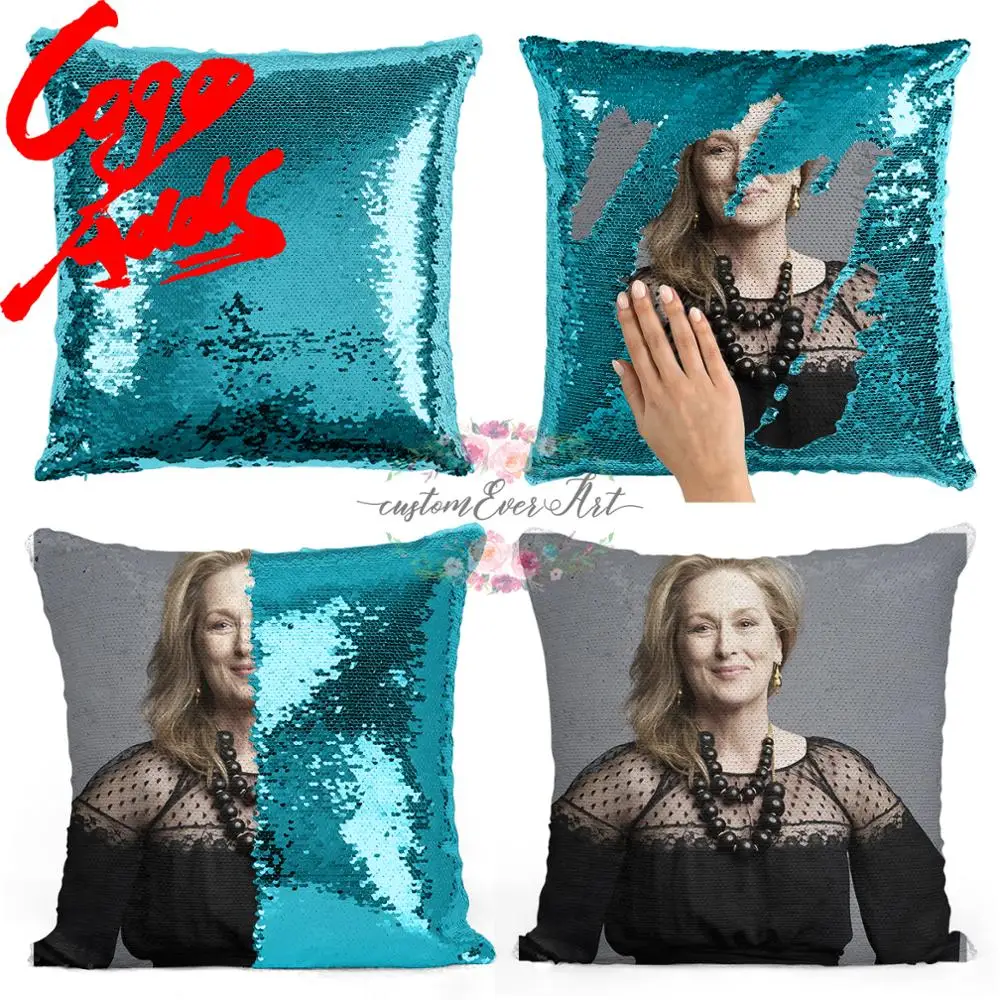 

Meryl Streep sequin pillow | sequin Pillowcase | Two color pillow | gift for her | gift for him | pillow | magic pillow