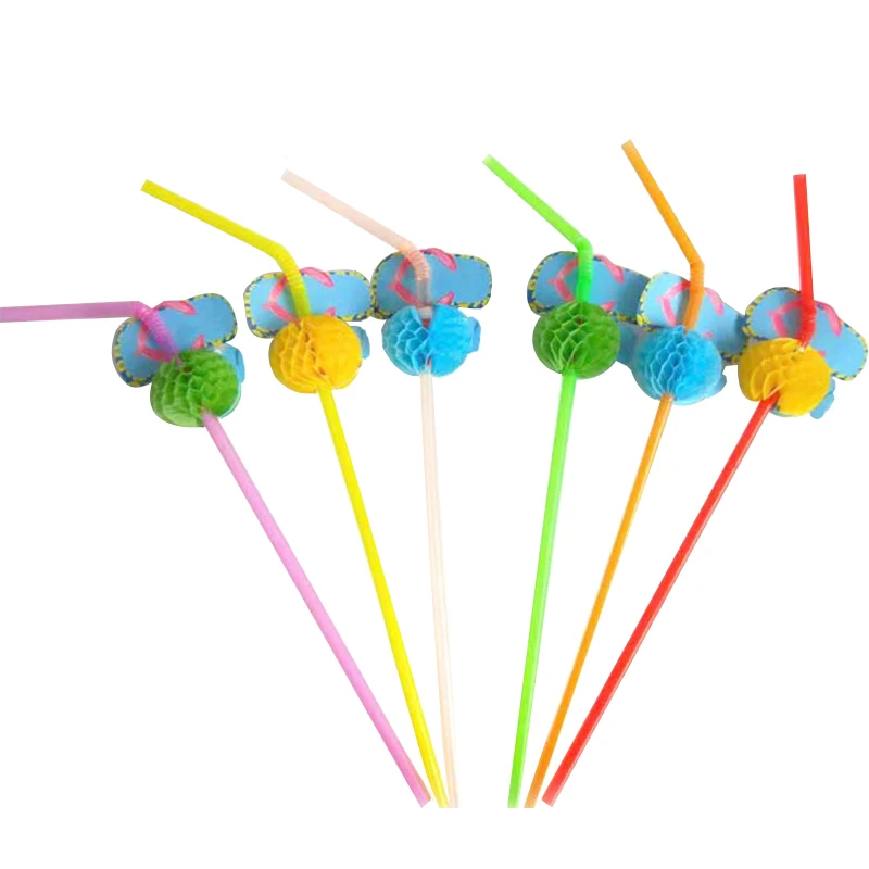 Пластиковые соломинки с фламинго 10 шт. разноцветные ананасы питьевая соломинка