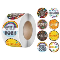 8 designs reward stickers cartoon cute words stickers 500pcsroll 1 school teacher encouragement motivational stickers for kid