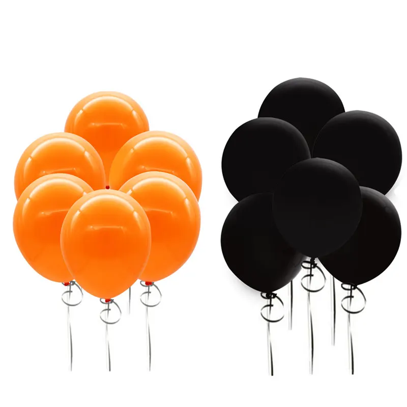 

Halloween decoration Balloon 12inch Orange and Black balloon toys birthday/wedding/Christmas party balloons Kids Gifts Supplies