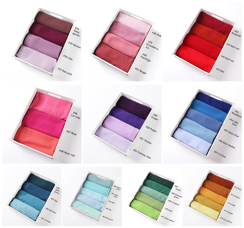 10 шт./лот Монохромный шифоновый хиджаб с пузырьками, однотонный шифоновый платок георгетты на голову для женщин-мусульманок, оптом.