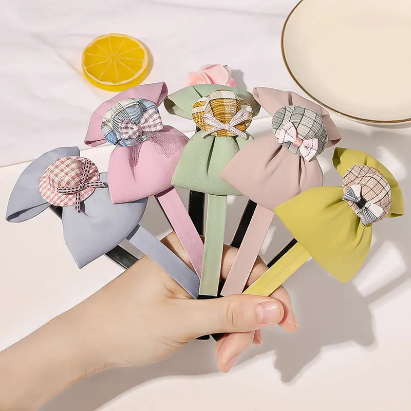 

Детский корейский ободок с бантом, нескользящий ободок, Детские аксессуары для волос для девочек, повязка для волос с бантом, милый мультяшн...