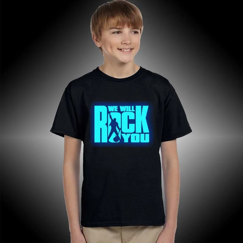 Футболка для мальчиков в стиле рок н ролл Детская рубашка с принтом Queen Band