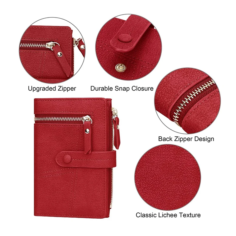 Ms. Short Two-Fold Wallet Zipper Bag with a Credit Card Document Pocket |