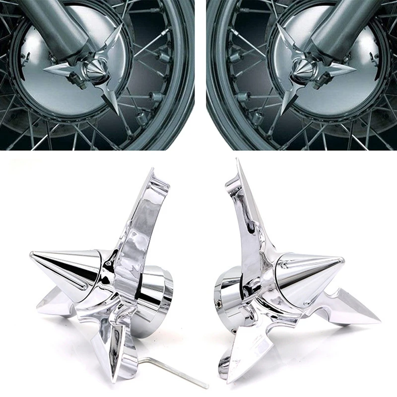 

Spinning Front Axle Cap Nut Covers for Touring Sportster Dyna VRSC XG Softail V-Rod Road King Street Glide