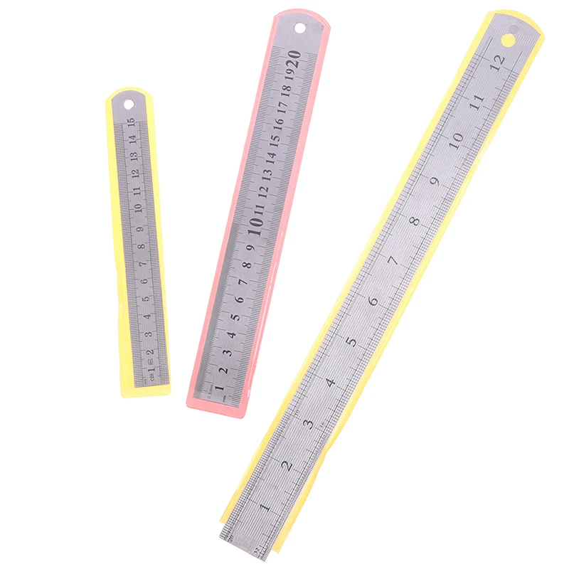

Sewing Tool Accessory 15/20/30/50cm Stainless Steel Metal Ruler Metric Rule Precision Double Sided Measuring