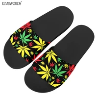 casual home slipper cool weed printed slide sandals for women men summer comfortable footwear boys girls fashion slip on shoes