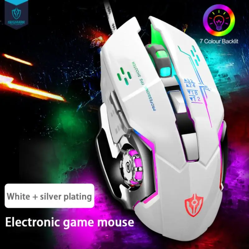 

Проводная игровая мышь, 6 кнопок, светящаяся Механическая макро-программируемая USB-зарядка для компьютера, ПК, ноутбука, игровая мышь