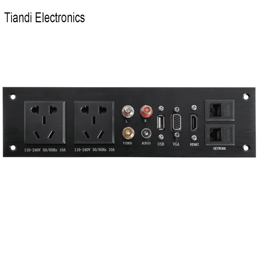 Настенная розетка в китайском стиле разъем для HD видео Двойное аудио VGA 2 сетевая