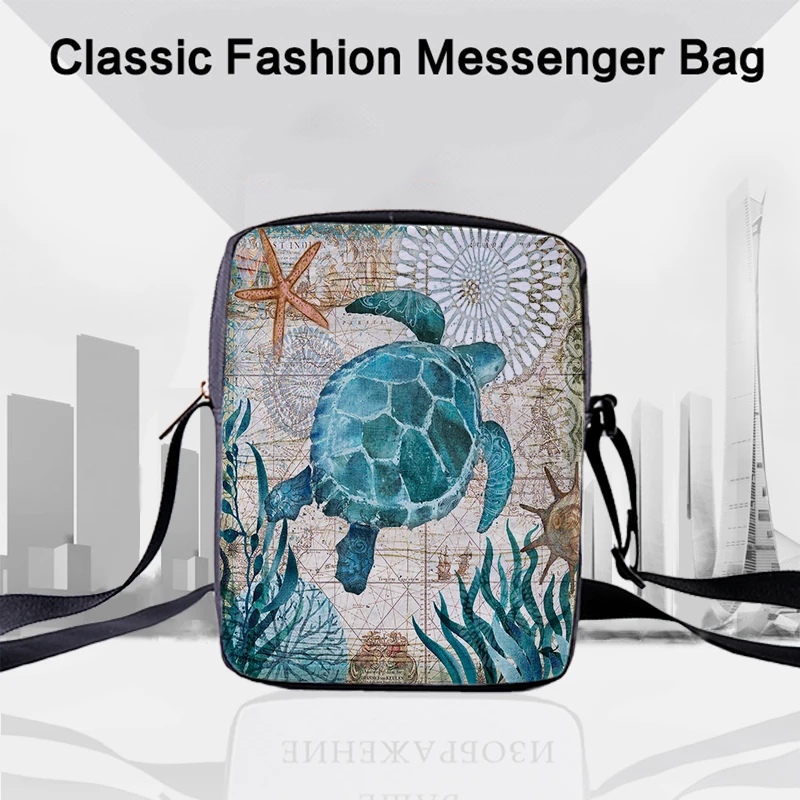 Сумка Кроссбоди CROWDALE женская с принтом морской жизни повседневный миниатюрный