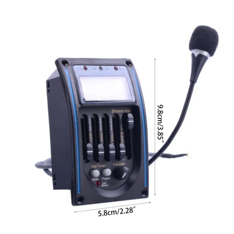 Acoustic Guitar Preamp LC-5 5-Band EQ Equalizer Pickup Tuner LCD with Micro Phone | Спорт и развлечения