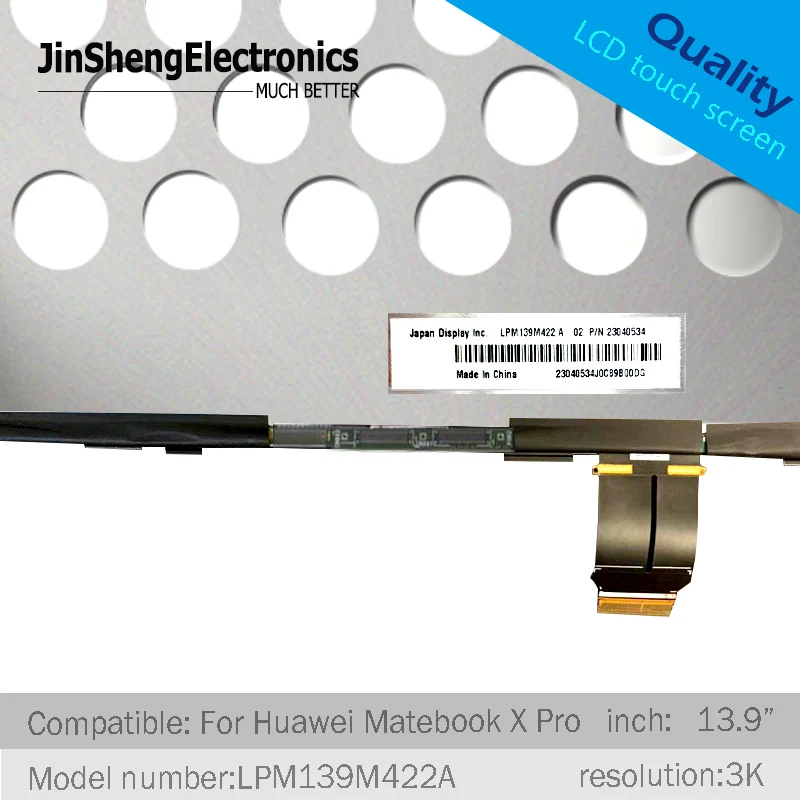 13," LPM139M422 A 3 k ЖК-дисплей для huawei MateBook X Pro Сенсорный экран Замена PN 23040534