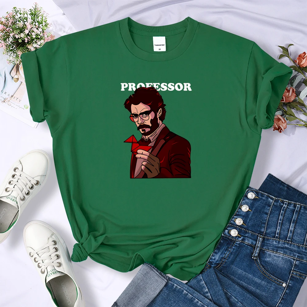 

Free Shipping Professor Print Woman T-shirts Oversized Kawaii T Shirts Summer Casual Anime Tshirt Crewneck Vintage Tshirts Woman