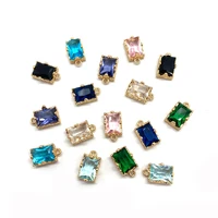 natural stone crystal necklace pendant mineral jewelry jewelry making color gradient faceted jewelry accessories wholesale 6pcs