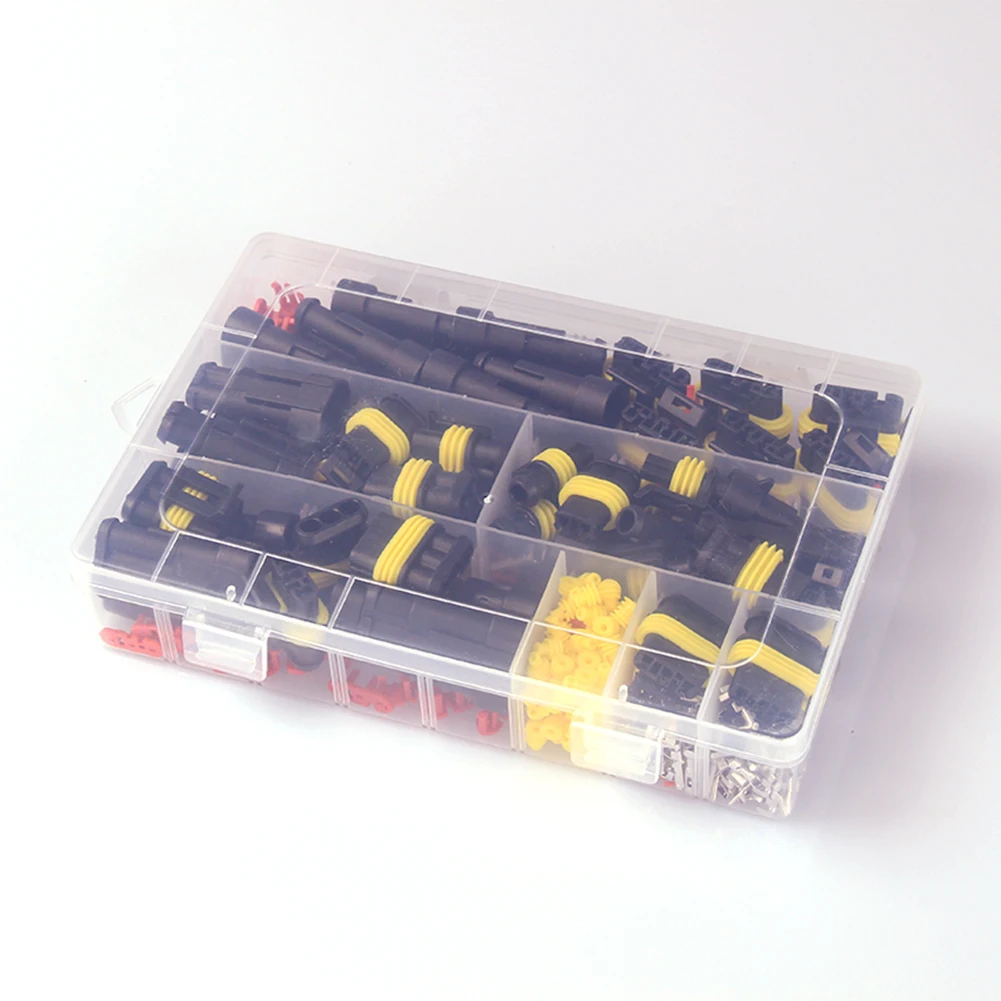 

Dropship 352pcs HID Waterproof Connectors 1/2/3/4 Pin 26 Sets Car Electrical Wire Connector Plug Truck Harness 300V 12A Shipping