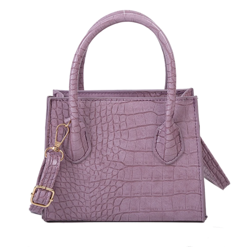 

Small Crocodile Pattern Solid Color PU Leather Crossbody Bags for Women 2021 Summer Lady Shoulder Handbags Female Simple Totes