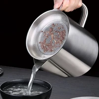 kitchen stainless steel cooking handle oil soup filter separator pot strainer oil filter pot