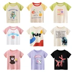 2021 детская футболка для мальчиков и девочек, топы с мультяшным рисунком, Детские хлопковые футболки, летняя одежда, модные футболки для малышей, детский топ, одежда с принтом