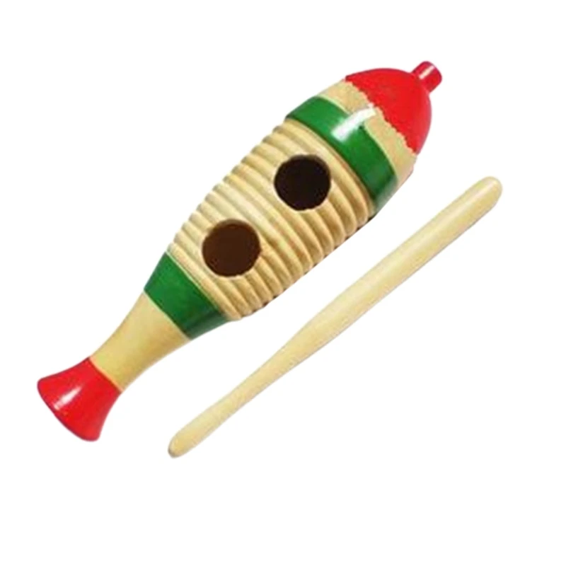 

Wood Guiro, Colorful Fish-Shaped Guiro for Developing Kids Music Potential Early Education Instrument
