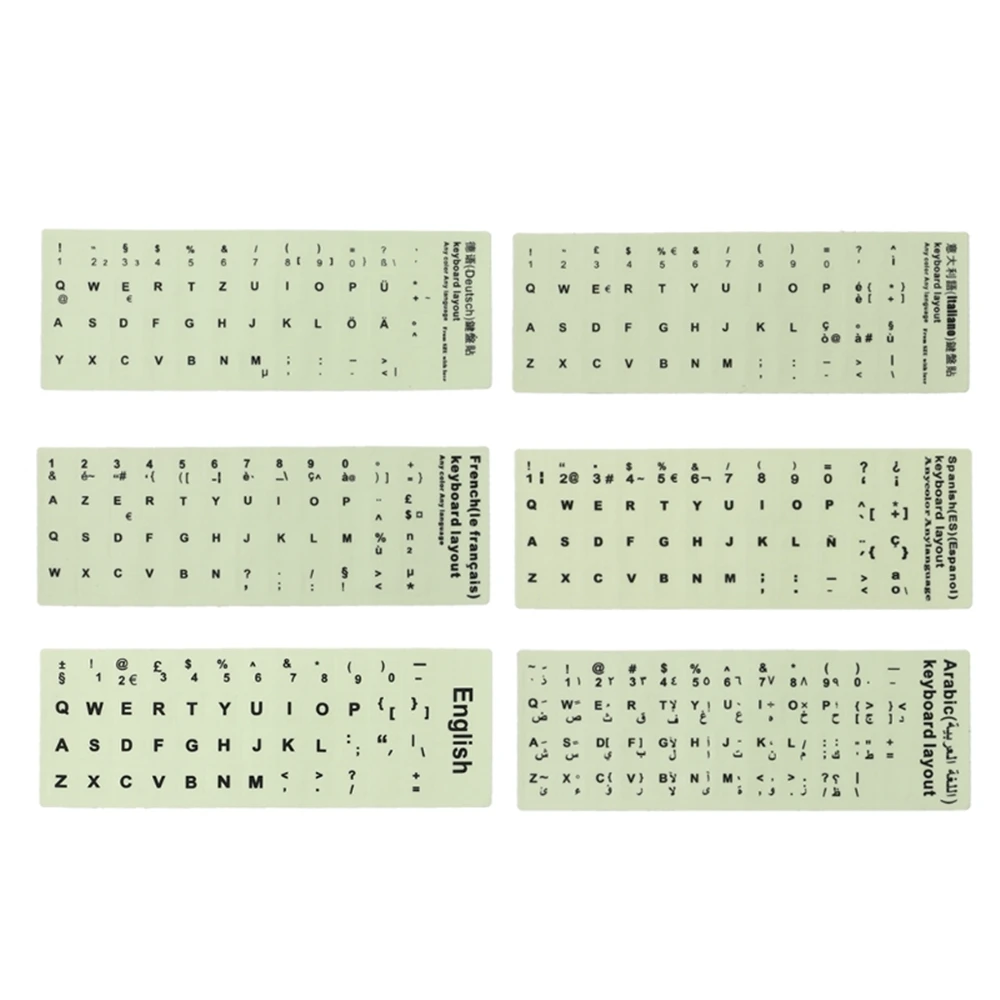 Наклейка на клавиатуру иврит Арабский Русский черный английский Итальянский