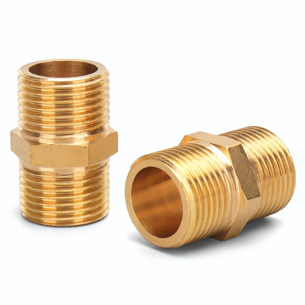 

Brass Pipe Hexagonal Connector Quick Connector 1/8 1/4 3/8 1/2 3/4 1 BSP Male to Male Thread Water-Oil Pneumatic Connector