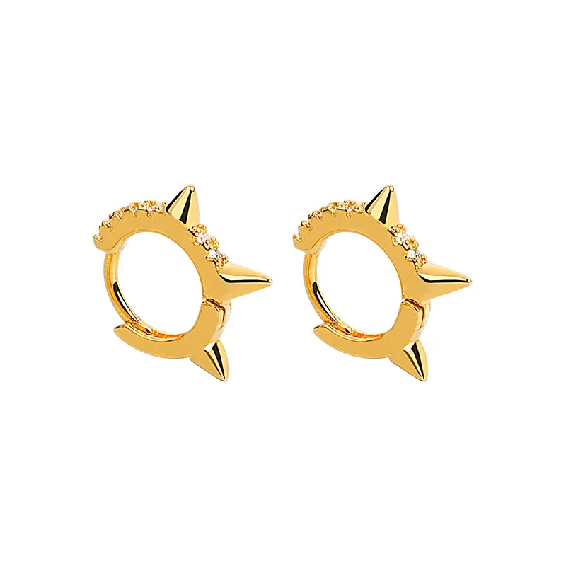 

QMCOCO 925 Sterling Silver New Arrival Light Luxury Ear Bone Ring Diamond Rivet Exaggerated Fashion Sexy Earrrings Buckle Gift