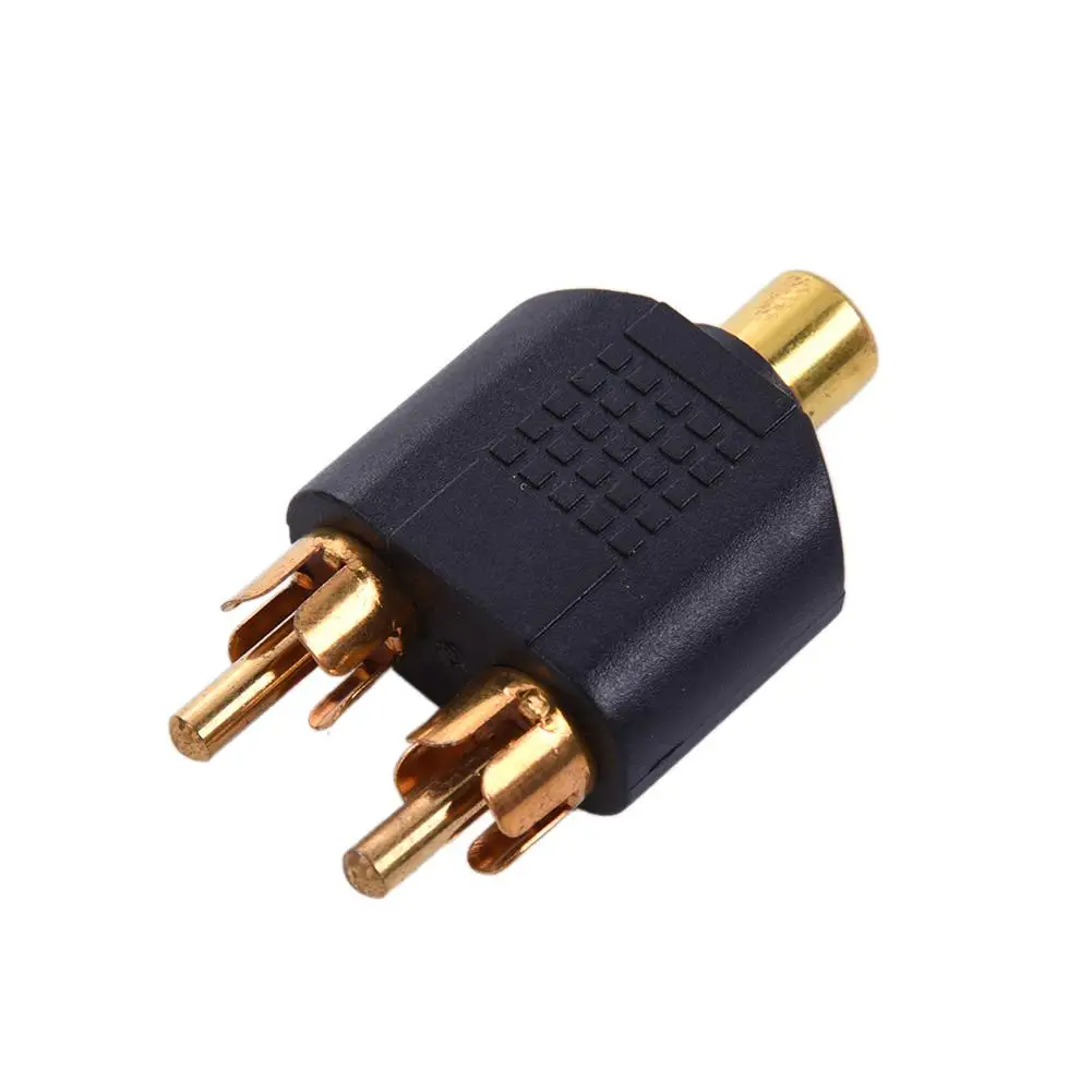 RCA Женский к 2RCA мужской адаптер AV аудио штекер мужскому Y сплиттер конвертер для