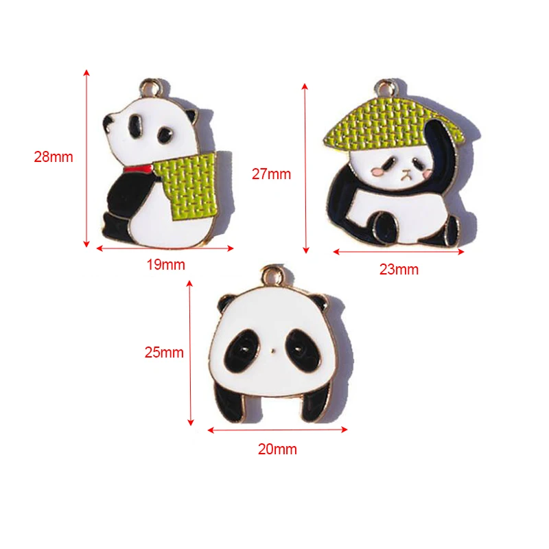 

10PCS Kawaii Enamel Panda Earrings Pendant Charms DIY Jewelry Findings Necklace Bracelet Dangle Drop Earring Small Accessory Hot