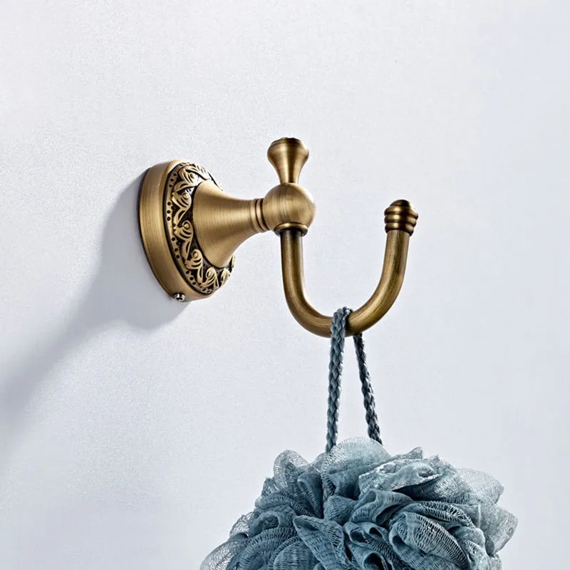 

Solid Brass Bathroom Accessories Set Vintage Wall Mount Bathroom Hardware Set Carved Bathroom Product for Antique Bathroom