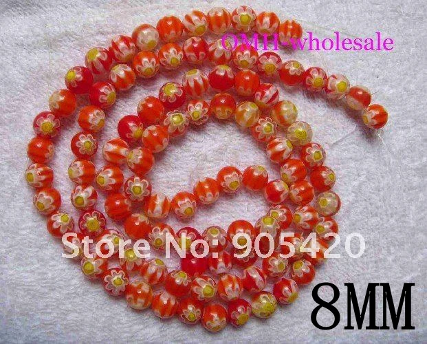 Оптовая продажа Микс красных и синих бусин OMH 6 8 10 12 мм плоская форма круглый