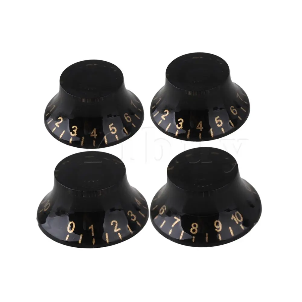 

Yibuy 4 x Black Top Hat Speed Control Knobs For Electric Guitar