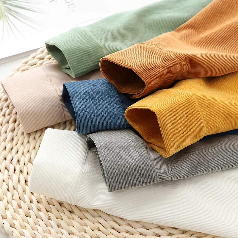 

Solid Color Women's Corduroy Shirt 2020 Autumn New Women Long Sleeve Blouse Casual Loose Vintage Blouses Lady Tops Clothing