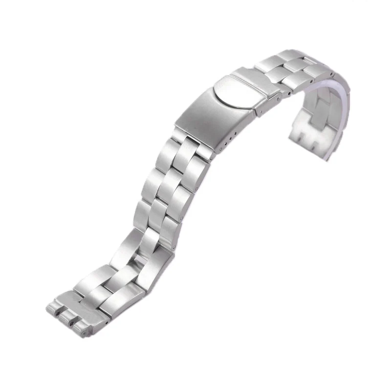 Watch Accessories For Swatch YCS YAS YGS IRONY Strap Silver Solid Stainless Steel Watchband Men's /Women's Metal Bracelet Stock