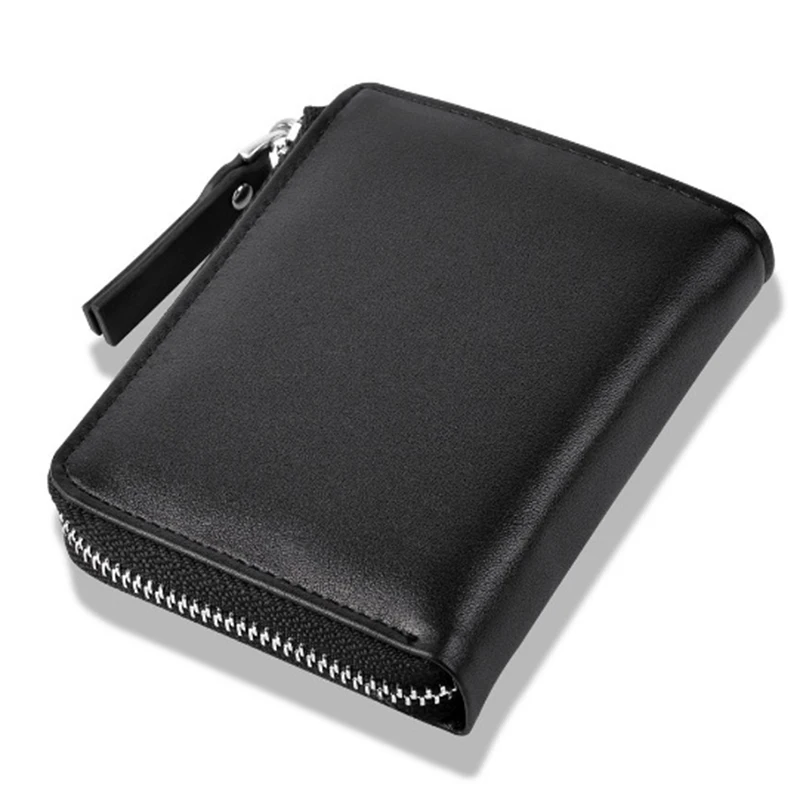 Новинка 2018 модный мужской кошелек из хорошей кожи маленький на молнии короткий
