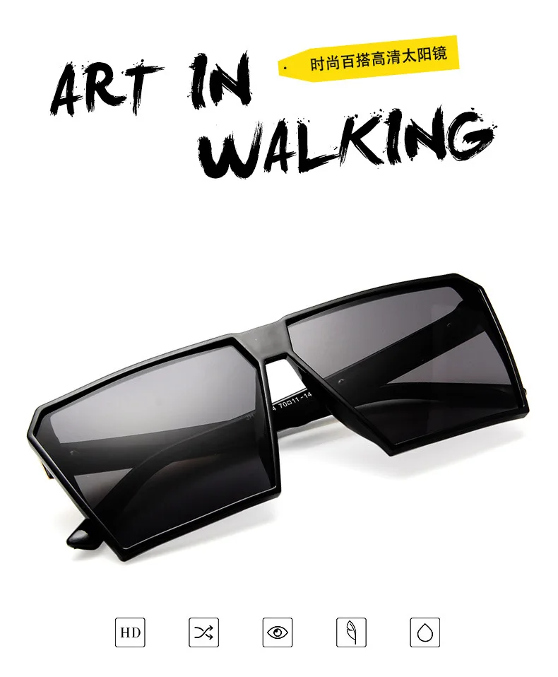 Женские солнцезащитные очки с градиентом Большие Квадратные Зеркальные в