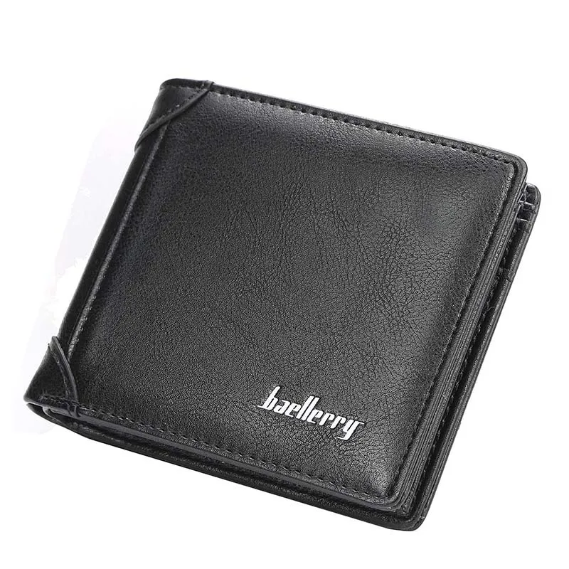 Мужские кошельки baellerry 11 короткие кожаные однотонные портмоне с отделением для