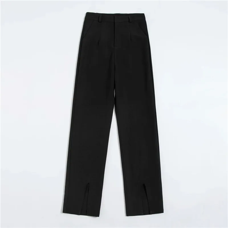 

Women Fashion Leg Split Blazer Suit Pants Spring Simple Solid Colors High Waist Straight Pants Casual Commute Tailored Trousers