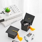 10 шт. Выпускной шляпа Кепки коробка конфет 2021 Выпускной украшения поздравления Выпускной вечерние украшения подарков Упаковочная Коробка