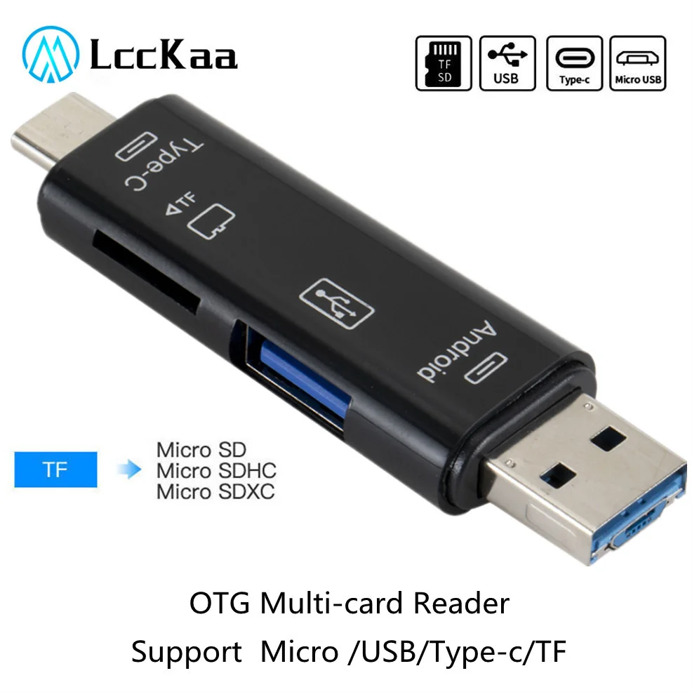 Тип C Micro USB устройство чтения карт 3 в 1 OTG кард ридер высокоскоростной