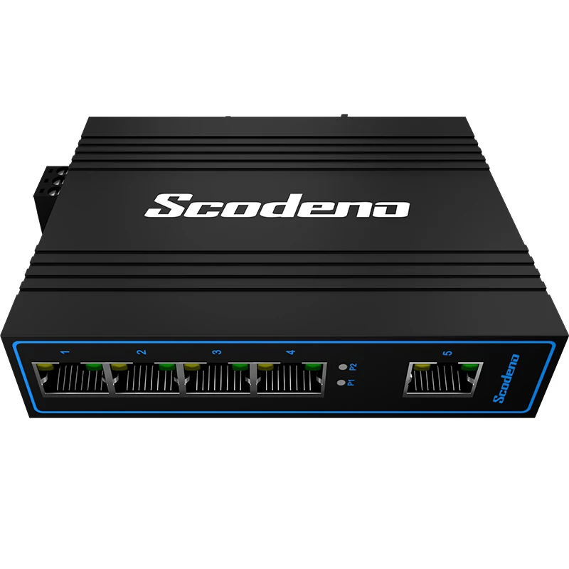 Промышленный Неуправляемый коммутатор Ethernet IEEE802.3af/at 5 портов 10/100 Мбит/с DIN-рейка