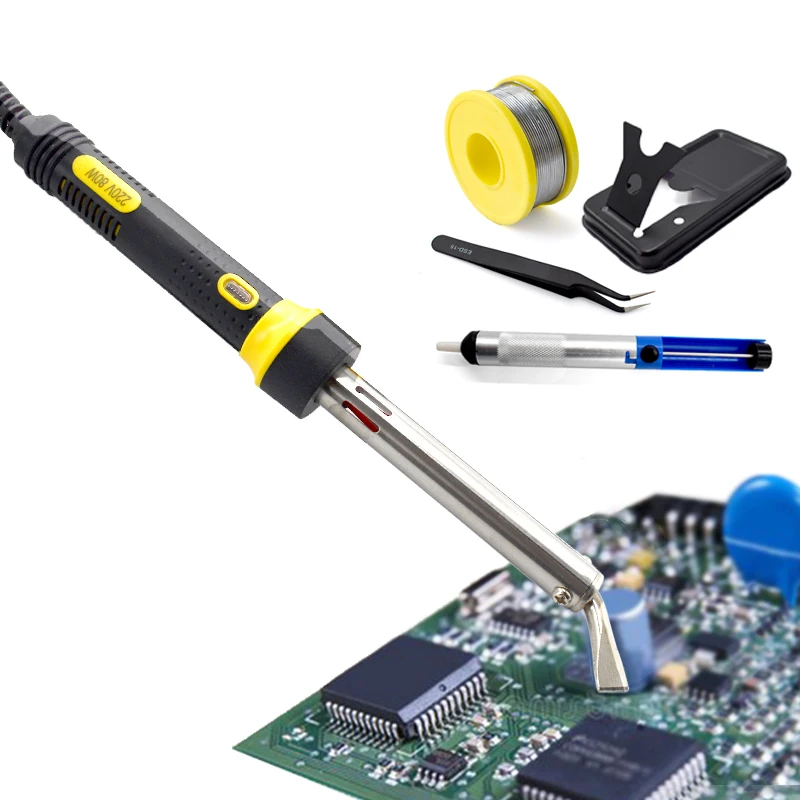 

Free Shipping High Power Electric Solder Iron 220V External Heat Handtools Pen Type with Indicator Light 80-100W Repair Tool