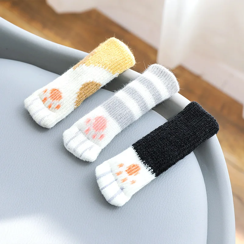 

24PCS Table Feet Leg Floor Protectors Covers Floor Protection Pads Moving Noise Reduction Home Knitted Chair Leg Socks Furnitur